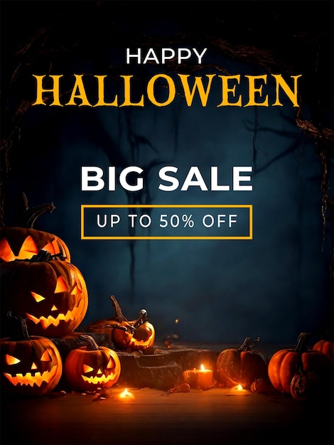 PSD halloween sale banner template