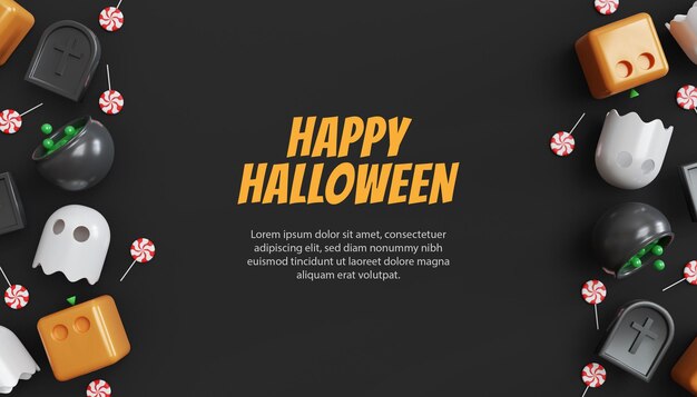 PSD banner di vendita di halloween con testo su legno e sfondo trasparente