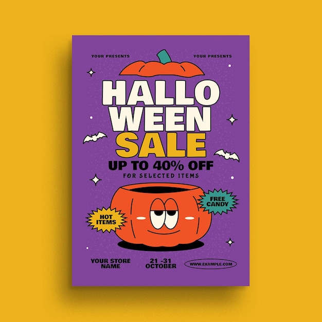 PSD halloween sale event flyer