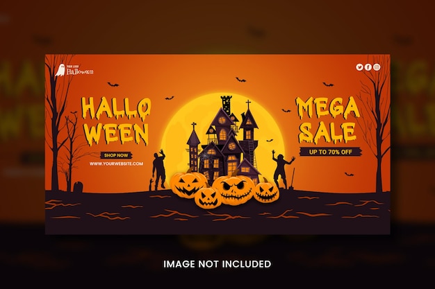 Halloween sale facebook ad template