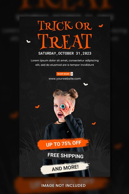 PSD template di storie di instagram per halloween.