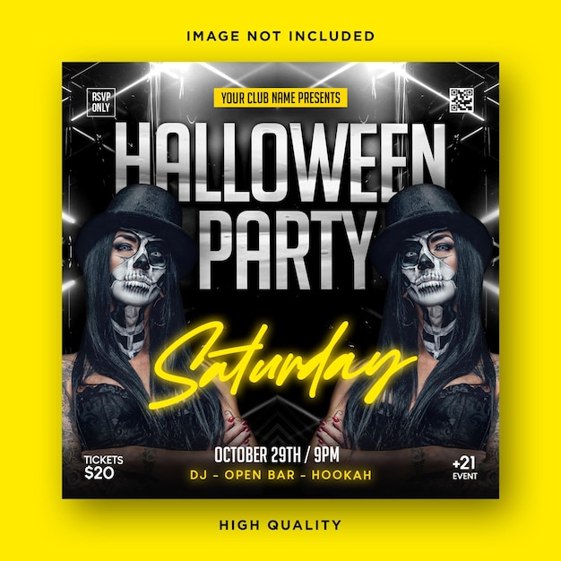 Halloween scary party flyer template