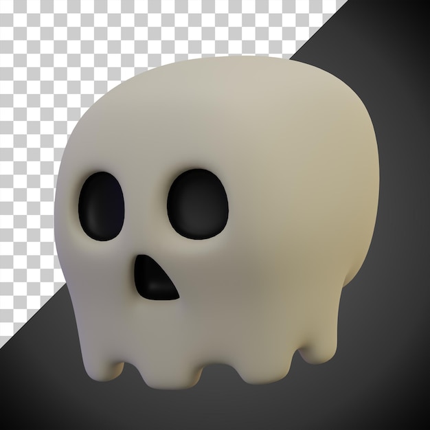halloween schedel illustratie 3D pictogram