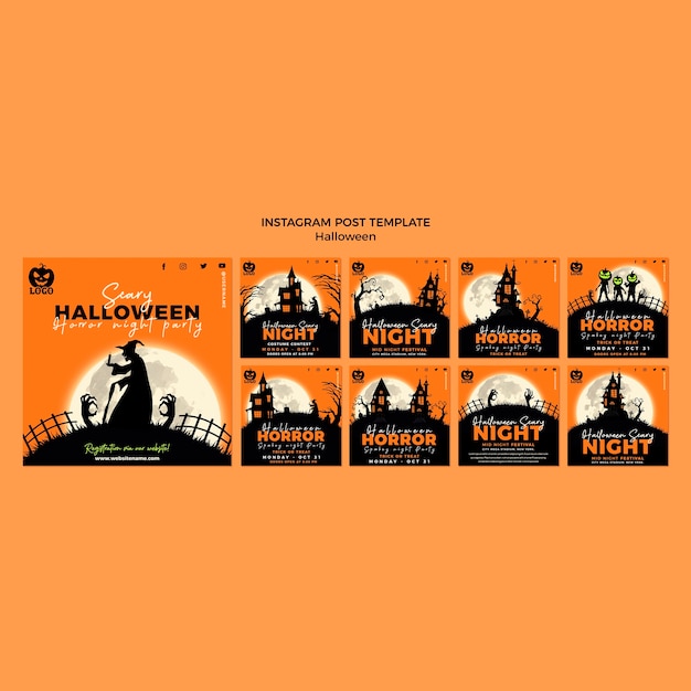 PSD halloween sjabloon ontwerp