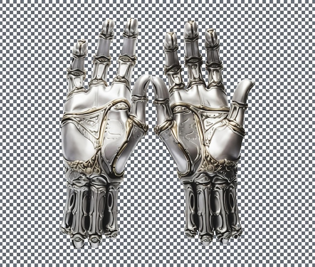 PSD halloween skeleton gloves isolated on transparent background