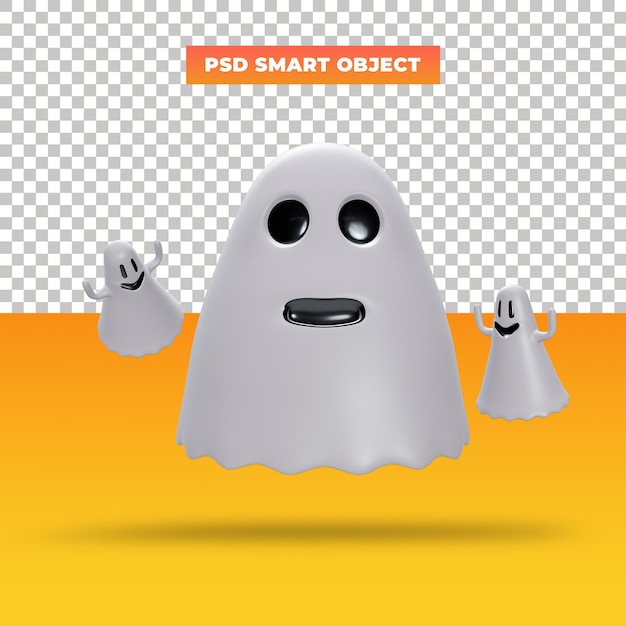 Halloween smiley ghost, 3d illustration