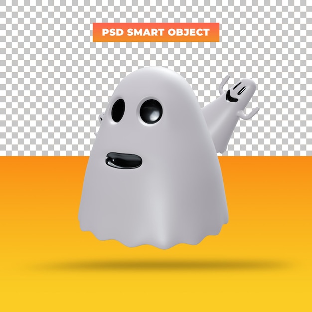 Halloween smiley ghost, 3d illustration