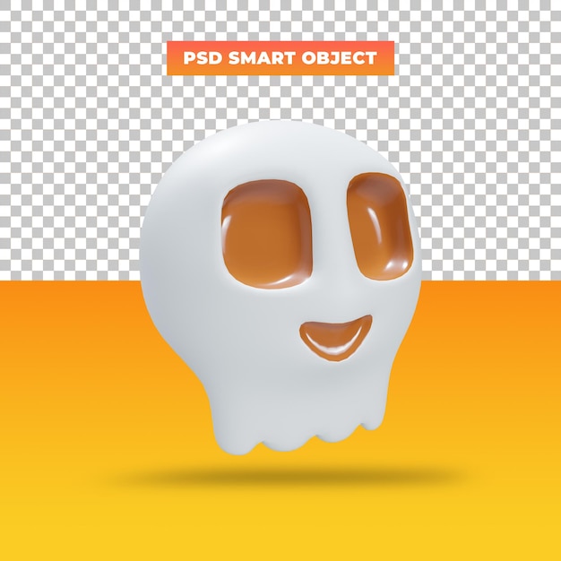 Halloween smiley schedel, 3d illustratie