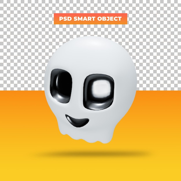 Halloween smiley schedel, 3d illustratie