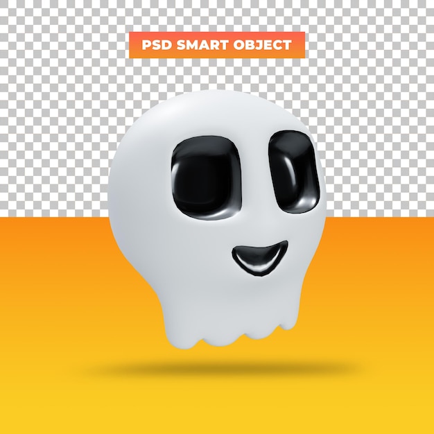 Halloween smiley schedel, 3d illustratie