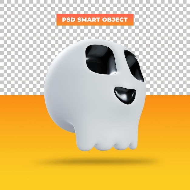 Halloween smiley skull, 3d illustration