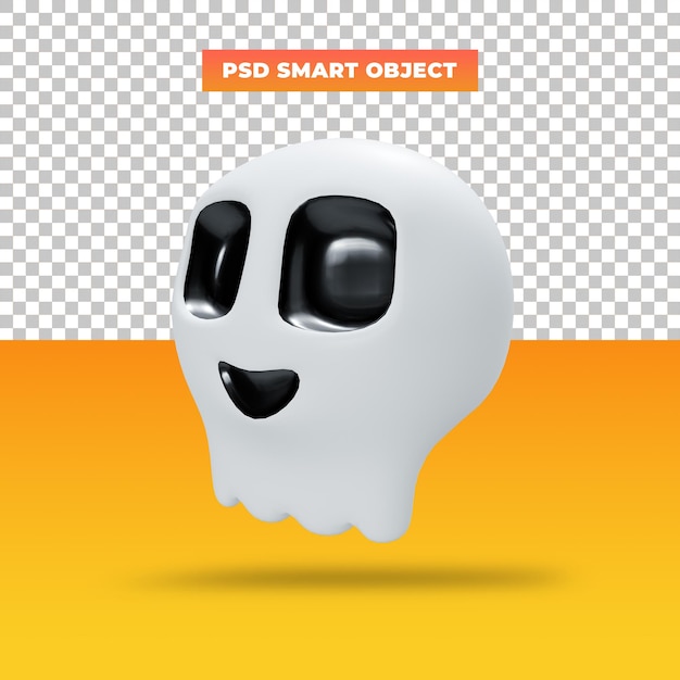 Teschio sorridente di halloween, illustrazione 3d