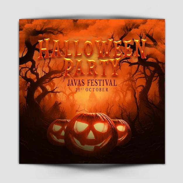 PSD halloween social media post template