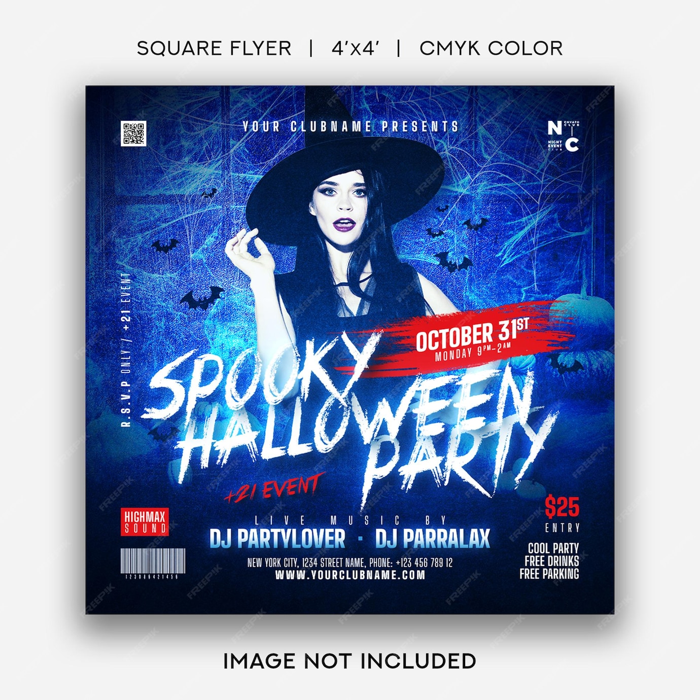 Premium PSD Halloween spooky night party flyer template