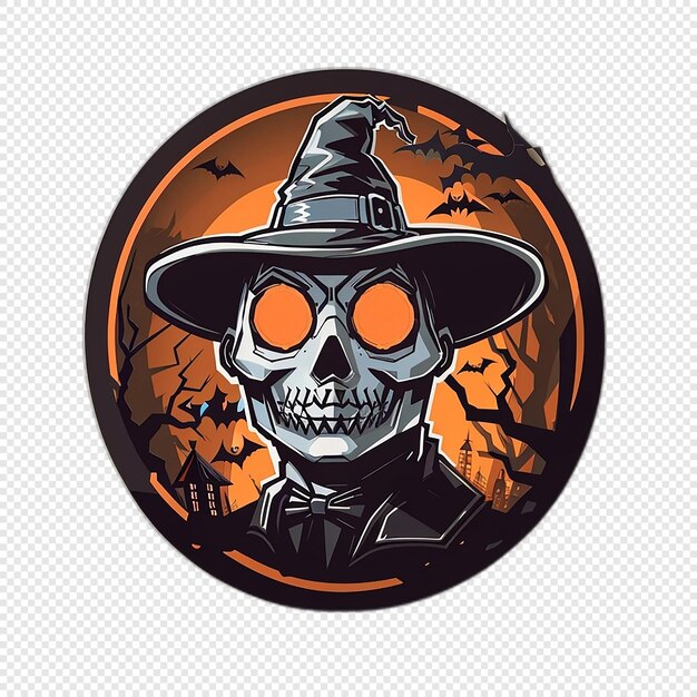 PSD halloween sticker illustration