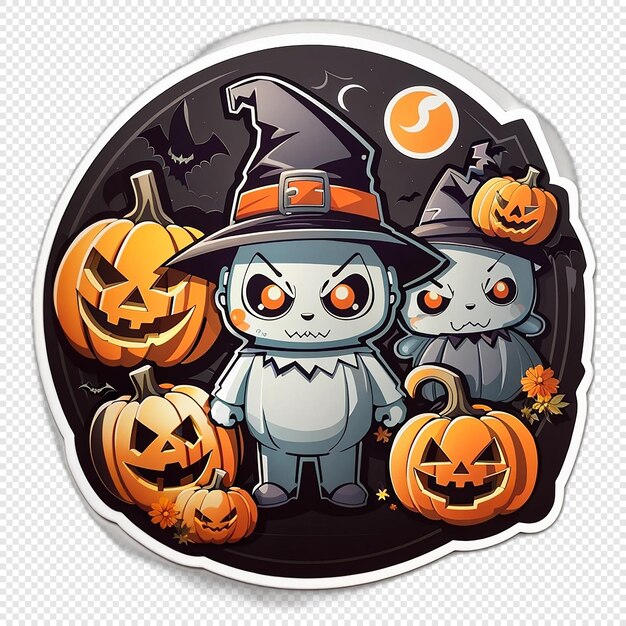 PSD halloween sticker illustration