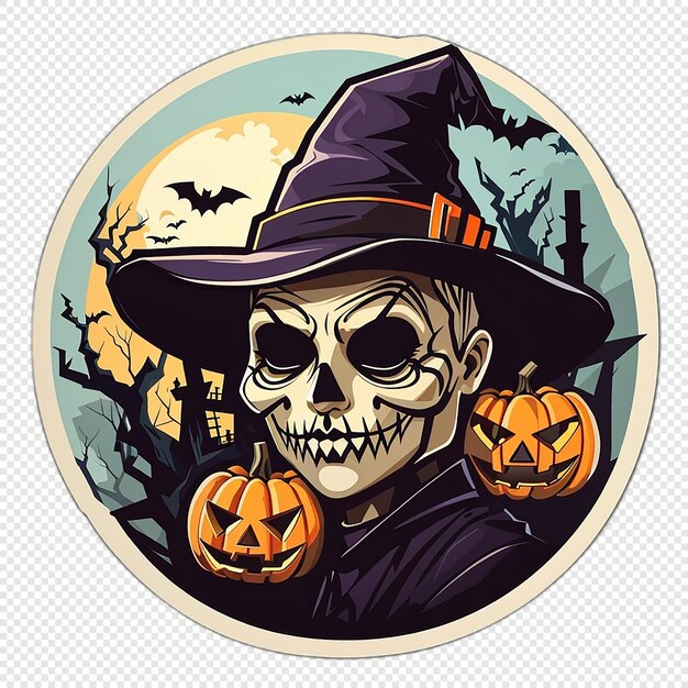 PSD halloween-stickerillustratie