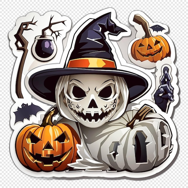 PSD halloween-stickerillustratie