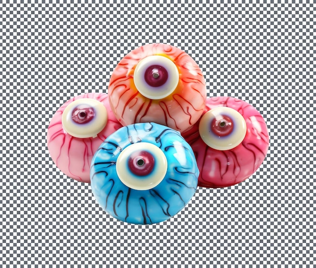 Halloween sweet eyeballs candy isolated on transparent background