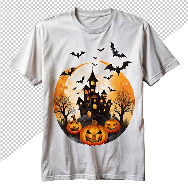 PSD ハロウィーンのtシャツのデザインは透明な背景に