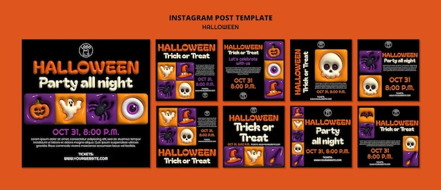 PSD halloween template design