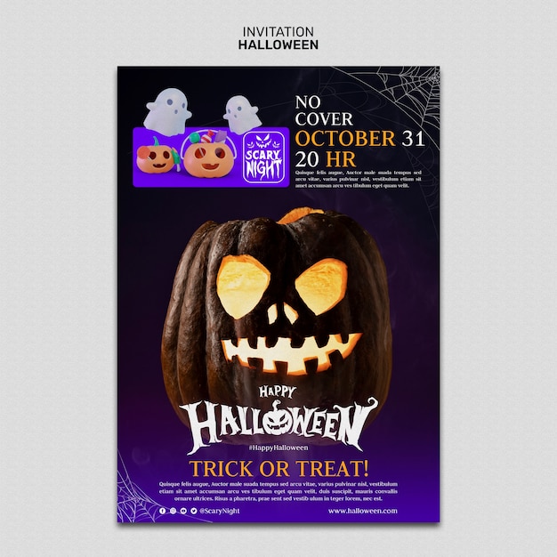 PSD halloween template design