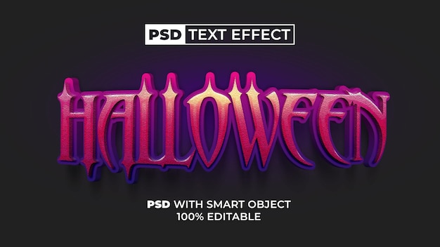 PSD stile effetto testo di halloween effetto testo modificabile