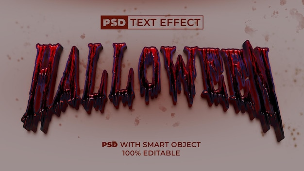 PSD stile effetto testo di halloween effetto testo modificabile