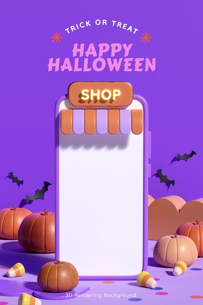 PSD rendering 3d dello sfondo del display verticale del prodotto di halloween