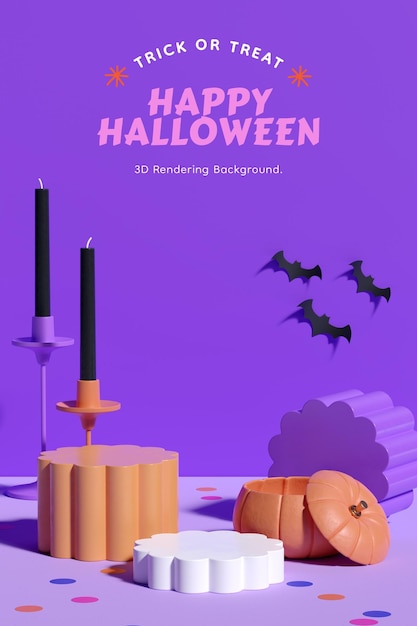 Halloween verticale productweergave achtergrond 3d-rendering