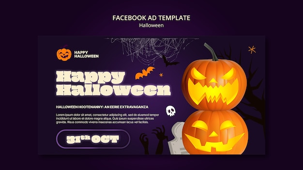 PSD halloween viering facebook sjabloon