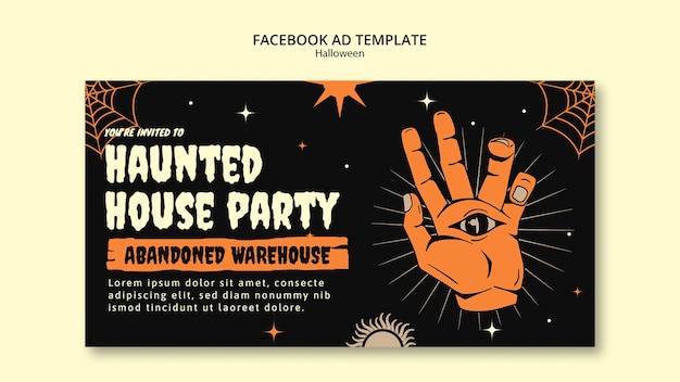 PSD halloween viering facebook sjabloon