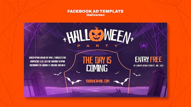 PSD halloween viering facebook sjabloon