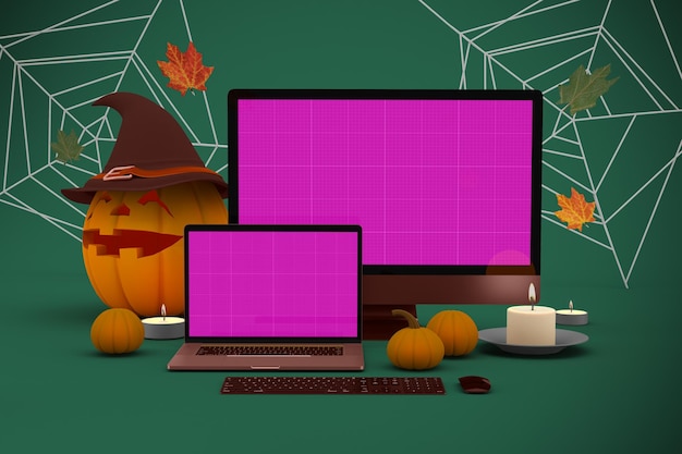halloween website mockup