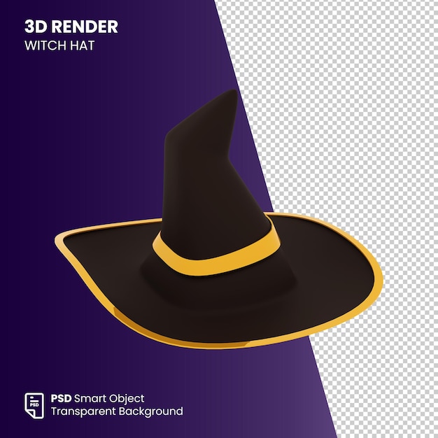 Хэллоуин шляпа ведьмы 3d визуализации иллюстрации
