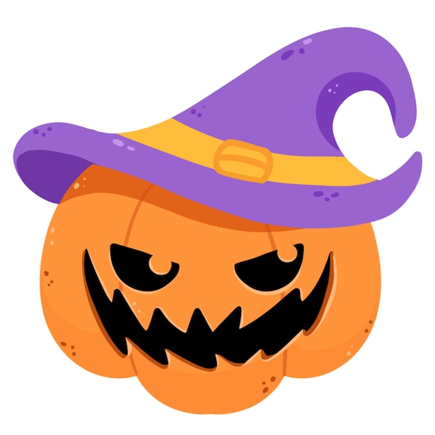 PSD halloween witch pumpkin illustration