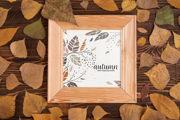 Mockup di cornice in legno di halloween