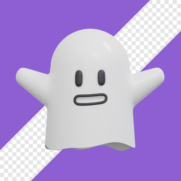 Halloweenowa ilustracja 3D Ghost z przezroczystym tłem