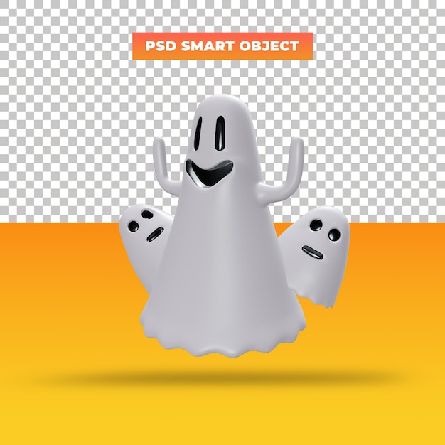 Halloweenowy Duch Buźki, Ilustracja 3d