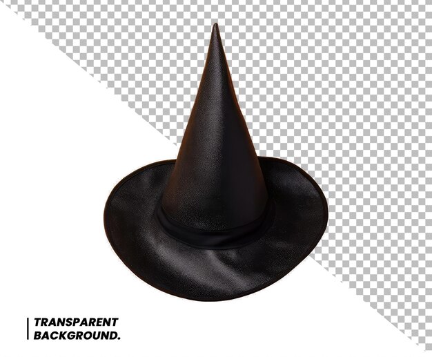 PSD halloweenowy kapelusz czarownicy na przezroczystym tle