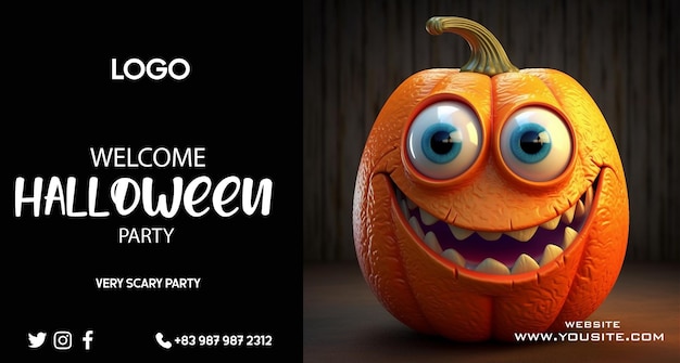 PSD halloweenowy plakat z potworem