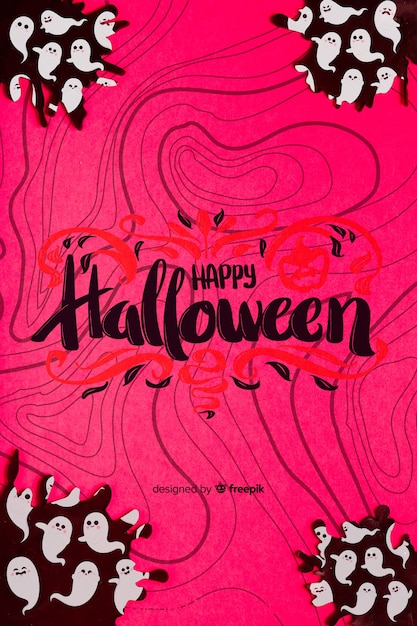Halloweenowy pojęcia tło z duchami