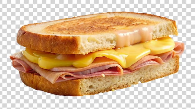 Ham and cheese sandwich isolated on transparent background