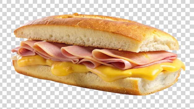 PSD ham and cheese sandwich isolated on transparent background