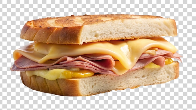 PSD ham and cheese sandwich isolated on transparent background