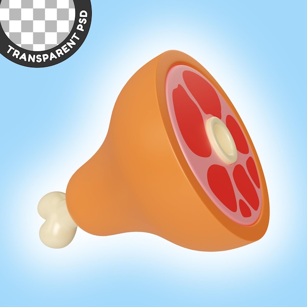 Ham Meat 3D Illustration Icon
