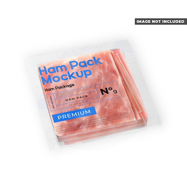 Mockup del pacchetto di prosciutto