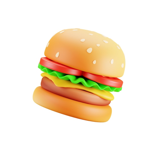 PSD hamburger 3d icon food and beverage