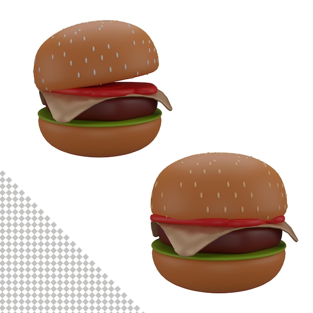 Hamburger 3d pictogram