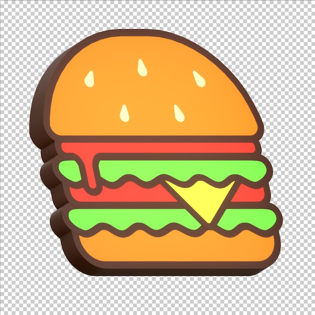 Hamburger 3d pictogram